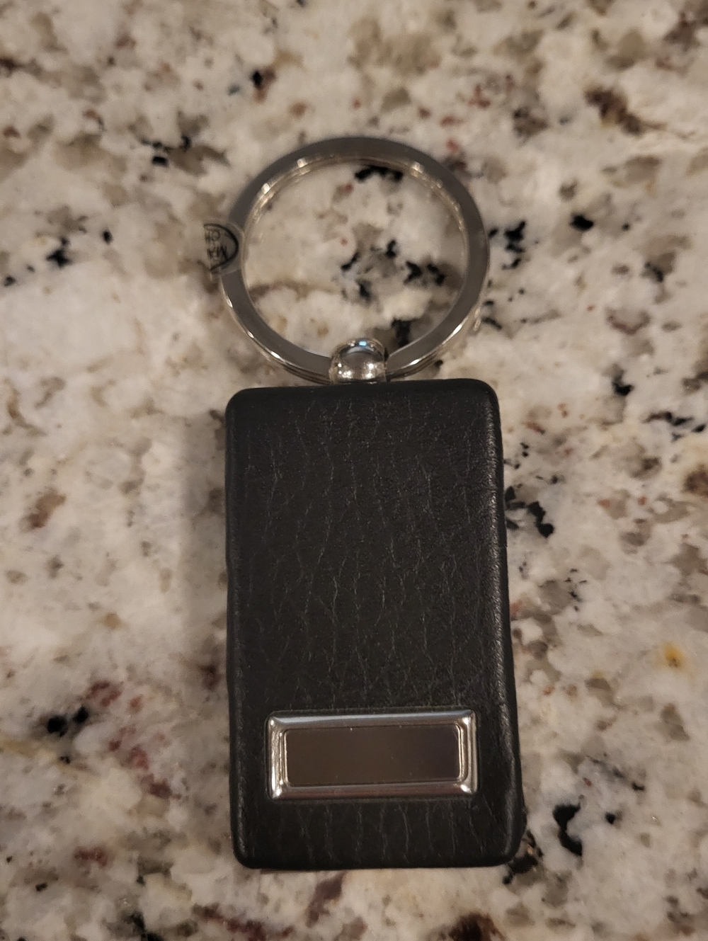 Black Locket Rectangular Keychain with Silver Plate